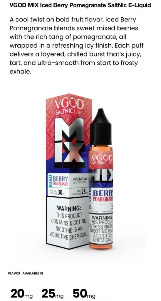 VGOD SALT ICE BERRY POMEGRANATE MIX 25MG 30ML