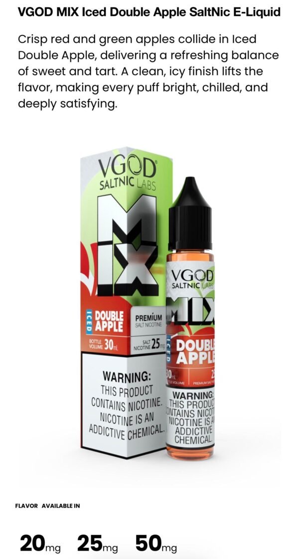 VG DA VGOD SALT ICE DOUBLE APPLE MIX 25MG 30ML