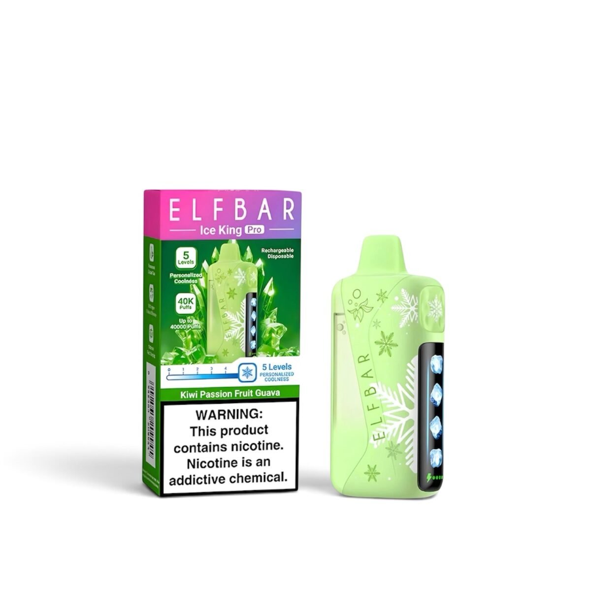 photoroom_20260818_000011 ELF BAR BAR ICE KING PRO KIWI PASSION FRUIT GUAVA 40K